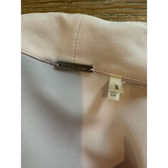 Elie Tahari Silk Chiffon V Neck Blouse Ballet Pink S - Picture 5 of 6